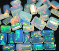 Opale d'Éthiopie naturelle 7*5 MM, taille émeraude et taille radiant, multicolore avec jeu de couleurs, haute qualité, certifiée, vente en gros, pierres lâches pour bagues
