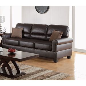 Set Divano e Poltrona in Ecopelle Stile Espresso, Elegante e Moderno per Arredamento Soggiorno - Product Image 2