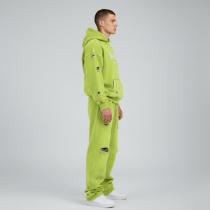 Conjunto de Chándal Vintage Personalizado para Hombre, Estilo Urbano, Desgastado y Decolorado por el Sol, con Apliques Bordados y Pedrería, Sudadera Holgada con Cremallera - Product Image 2