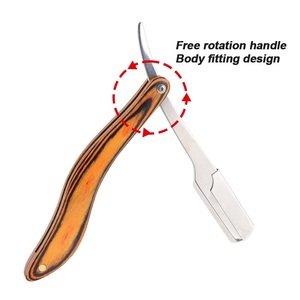 Classic Folding Beard Barber <b>Single</b> <b>Blade</b> Wooden Handle Straight <b>Razor</b> Safety <b>Razor</b> for Men Shaving - Product Image 2
