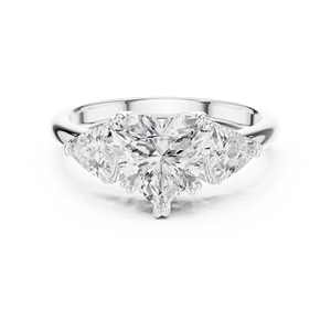 แหวนหมั้นทองคำ 14K ยี่ห้อ Aries Jewel ประดับเพชรเพาะเลี้ยงในห้องปฏิบัติการ รับรองโดย IGI น้ำหนัก 2 กะรัต รูปทรงหัวใจและรูปทรงไตรลิออนด้านข้าง เหมาะสำหรับวันครบรอบแต่งงาน - Product Image 6