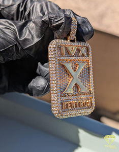 Pendentif de qualité supérieure « IVX KeneroX » plaqué or sur argent sterling 925, style hip-hop, bijoux de charme, vente en gros - Product Image 3