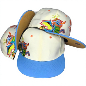 หมวกแก๊ปแบบ Snapback 6 แผง ปักลายมังกร ขอบสีน้ำเงิน สไตล์สตรีทลำลอง สำหรับผู้ใหญ่ ใส่ได้ทั้งฤดูใบไม้ผลิและฤดูร้อน - Product Image 2