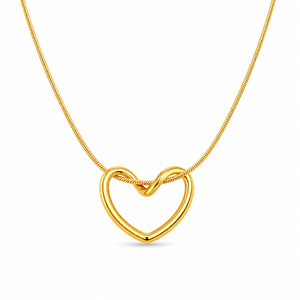 Collier Pendentif Cœur Délicat Plaqué Or Classique en Argent 925 Acier Inoxydable, Bijoux Style Minimaliste Certifié pour Enfants - Product Image 1
