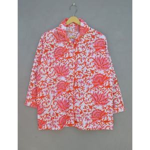 Pyjamas pour femmes en coton imprimé floral faits à la main léger long vêtements de nuit confortables robe de nuit en taille 5XL - Product Image 3