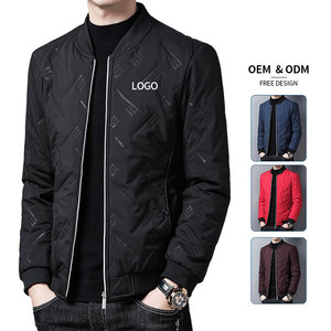 Men's Casual Winter Hooded Quilted <b>Jacket</b> with Stand Collar Thickened Zipper Closure Loose Fit <b>Waterproof</b> Plain Dyed Woven - Product Image 2