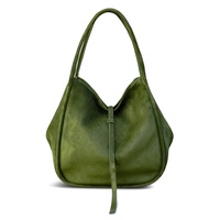 Nouveau sac à main Hobo en cuir suédé vert de haute qualité personnalisé pour les femmes fourre-tout de luxe avec logo personnalisé fabricants directs