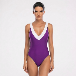 Maillot de bain une pièce de haute qualité pour femme, short de bain, vêtements de plage, spandex/polyester, séchage rapide, écologique - Product Image 1