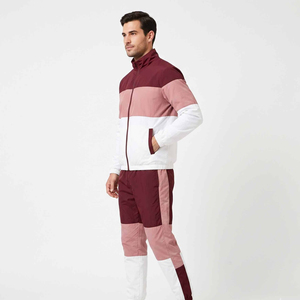 Survêtement en nylon pour homme avec bandes réfléchissantes 3M personnalisées OEM, coupe-vent, ensemble en nylon pour homme, blanc - Product Image 1