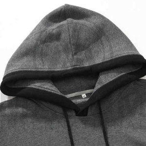 <b>Men's</b> Slim Fit Hooded Sweatshirt Gray Cotton Knitted Casual Hoodie With Pockets Autumn Wear - Product Image 3