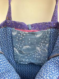 Sac fourre-tout matelassé léger vintage bohème décontracté de couleur unie, grande capacité, en coton, pour femmes - Product Image 4