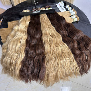 Cabello humano de calidad superior de Vietnam 100 por ciento de cabello ondulado de un solo donante sin enredos y brillante - Product Image 4