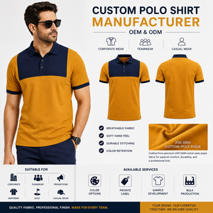 Polo classique personnalisé avec logo brodé, col contrastant, tissu jersey tricoté, pour uniforme, vente en gros sous marque privée - Product Image 4
