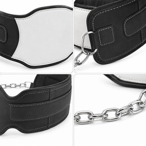 Heavy Duty Steel <b>Chain</b> Leather Dipping <b>Belt</b> With Customized Color Enhance Durability High Performance Workout Wear Gym <b>Belt</b> - Product Image 3