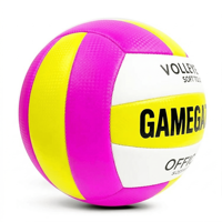 Ballon de volley-ball GAMEGAZER MS-VB1007 Taille 5 Poids 260-280G et Circonférence 650-670MM avec Toucher Doux Personnalisé pour l'Entraînement et Couture à la Machine