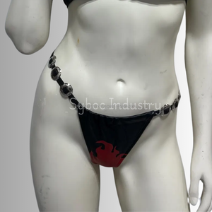 Women Leather Bikini Set Genuine Black Napa Leather New <b>Fire</b> Style Leather Bra for Girls - Product Image 4