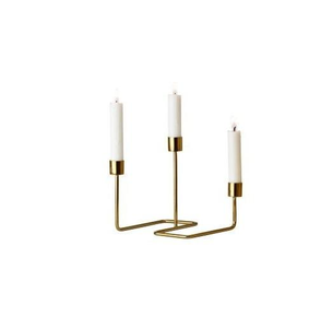 Luxury gold metal arched candle holder modern four arm taper candle <b>stand</b> elegant U shaped centerpiece for dining table home dec - Product Image 1