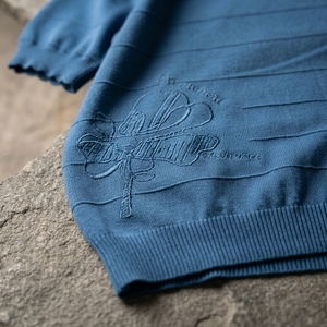 T-shirt décontracté en tricot côtelé Azure (P8T26205) - Product Image 5