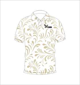 เสื้อโปโลพิมพ์ลายใบไม้แบบนามธรรมสำหรับผู้ชาย พิมพ์ลายทั่วตัว แขนสั้น สไตล์ลำลอง เหมาะสำหรับเล่นกอล์ฟ - Product Image 3