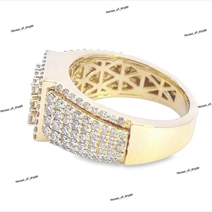 Bague de fiançailles de luxe pour homme en argent sterling 925 sertie de diamants en moissanite hip-hop - Product Image 2