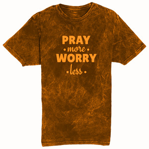 เสื้อยืดพิมพ์ลาย Pray More Worry Less สำหรับผู้ชาย แขนสั้น คอกลม ผ้าเจอร์ซีย์ลำลอง ผ้าฝ้าย ทรงปกติ - Product Image 5