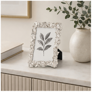 Luxury Silver Ginkgo Leaf <b>Metal</b> Photo <b>Frame</b> Creative Style Textured Flower Edge <b>Picture</b> <b>Frames</b> for Modern Home Desktop - Product Image 6
