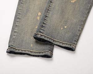 MEESAM LEATHER HOSIERY Jeans de Mezclilla para Hombre y Mujer, 100% Algodón, Secado Rápido, Cintura Alta, Corte Regular Vintage, Lavado Recto - Product Image 5