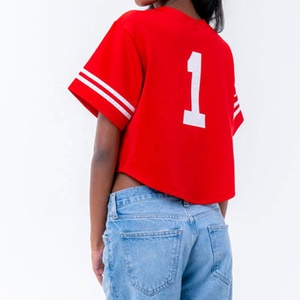 Camiseta de béisbol sólida 2025, camiseta informal de manga corta con botones para hombres y mujeres, ropa de softbol lisa con un - Product Image 2