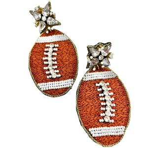 Déclaration audacieuse artisanale rouge noir perlé boucles d'oreilles pendantes accessoire de mode pour le jour du jeu talonnage esprit d'équipe Sports - Product Image 3