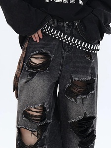 Jeans baggy pour hommes Y2K pantalon en denim vintage à jambes larges jean patineur extra ample Hip Hop Streetwear - Product Image 5