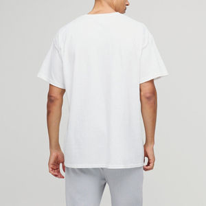 T-shirt oversize uni OEM/ODM pour homme, logo personnalisé imprimé, 100% coton lourd, streetwear décontracté, hip hop, 180g, séchage rapide - Product Image 5