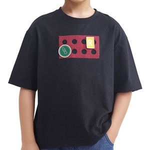 T-shirt pour garçons, qualité supérieure, col rond, tricot 100% coton, décontracté, été, manches courtes, anti-boulochage, épaules tombantes - Product Image 5
