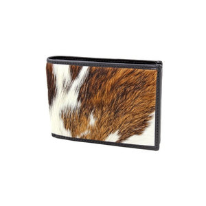 Portefeuille en cuir de vachette fait main de qualité supérieure pour homme, portefeuille en cuir à poils, design fin, portefeuille à double pli, cuir durable - Product Image 4