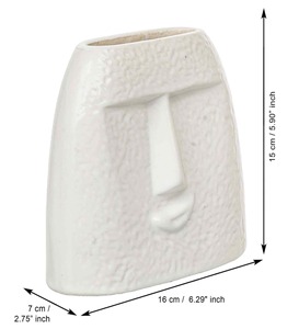 Jarrón de resina con diseño de rostro sonriente, maceta decorativa para flores artificiales, maceta moderna para decoración del hogar, personalizable. - Product Image 4