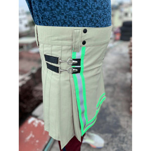 Kilt de travail pour homme écossais, fait main, en coton, hybride, pour pompier, avec poches de sécurité - Product Image 3