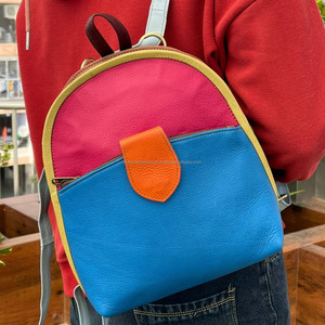 Nueva Mochila De cuero reciclado de gran capacidad para mujer, mochila convertible de viaje de negocios de cuero colorido de ocio de alta calidad - Product Image 2