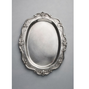Polished Metal Serving <b>Tray</b> With Handle Solid Finish Residential Use Dishwasher Safe - Product Image 3
