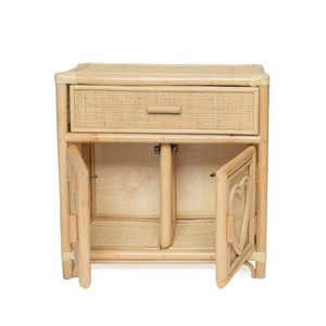 Armoire de rangement en rotin écologique pour enfants, meuble en osier naturel fait main avec portes décoratives pour la salle de jeux des enfants - Product Image 4
