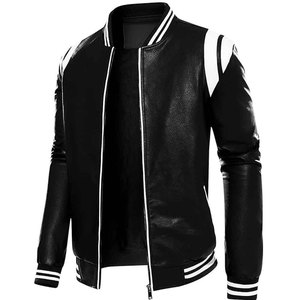 Chaqueta Bomber de Cuero para Hombre de Alta Calidad, Piel de Oveja Genuina, Abrigo Casual de Invierno con Dobladillo Acanalado, Moda Urbana - Product Image 1