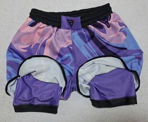 RLL INTERNATIONAL Herren Sublimations-MMA-Shorts Lila-Blau Bedruckt Feuchtigkeitsableitend Athletische Passform Sport- und Kampfsportbekleidung - Product Image 4