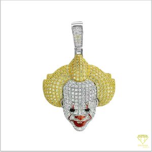 Pendentif Clown en argent Sterling 925 de haute qualité pour hommes plaqué or Moissanite diamant or blanc Hip Hop bijoux GIA cadeau - Product Image 5