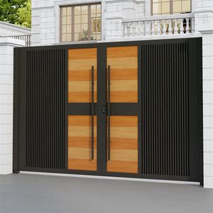 Portes de cour en fer forgé, <span class=keywords><strong>prix</strong></span>, portes d'entrée électriques simples, portes de cour en alliage d'<span class=keywords><strong>aluminium</strong></span>, portes de cour en métal - Product Image 4