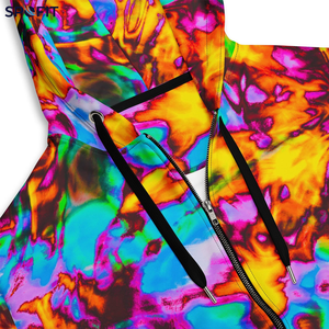 Nouveau sweat à capuche zippé tendance 2026, imprimé par sublimation, motif coloré, coupe régulière, respirant, décontracté - Product Image 6
