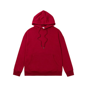 Sweat-shirt à capuche pour homme, couleur unie bordeaux, vêtements de sport décontractés, fournisseur de vêtements personnalisés - Product Image 1