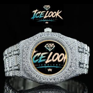 Reloj de Lujo ICELOOK para Hombre, de Acero Inoxidable, Esfera de 40 mm, Cristal de Zafiro, Cuarzo Analógico, Botón de Presión, Cierre Oculto, Visualización de Fecha - Product Image 5