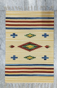 Alfombra/Alfombra de Pasillo Moderna de Algodón Tejido Beige con Diseño Floral, Lavable a Máquina, Reversible, Multicolor, para Oración y Viajes, Venta al por Mayor - Product Image 5