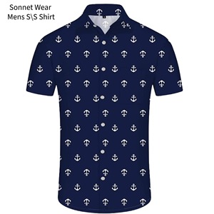 เสื้อเชิ้ตแขนสั้นพิมพ์ลาย AOP สำหรับผู้ชาย ปกคอพับได้ เหมาะสำหรับใส่ในฤดูร้อน - Product Image 3