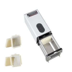 Tagliapatatine Elettrico Nuovo con Lame in Acciaio Inox da 1/2 e 3/8 Pollici, Tagliaverdure Antiscivolo per Frutta - Product Image 1
