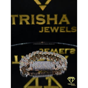 Hip Hop <b>Iced</b> <b>Out</b> Cuban Bracelet Premium Lab Grown Diamond Rose Gold Plated 925 Sterling Silver Statement Jewelry By Trisha - Product Image 4