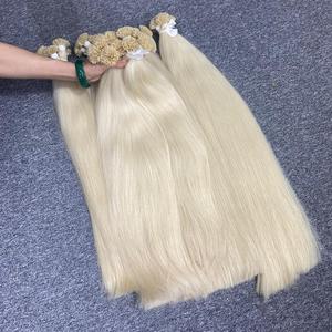 Gros Blonde Couleur Pointe Plate Kératine Cheveux Double Dessiné Cheveux Humains 100% Extensions de Cheveux Non Traités - Product Image 5